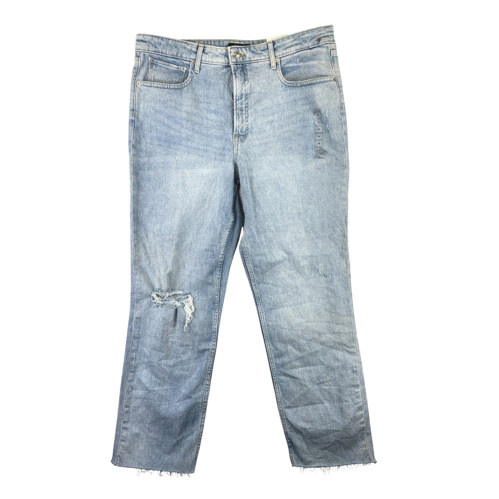 Free Assembly Super High Rise Straight Jeans Womens 18 Light Wash Denim NWT